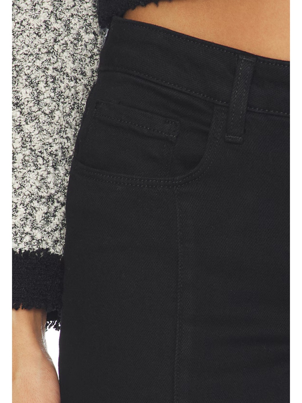 L'AGENCE Lenora Low Rise Seamed Flair In Noir Jeans Size 25 - Picture 6 of 14